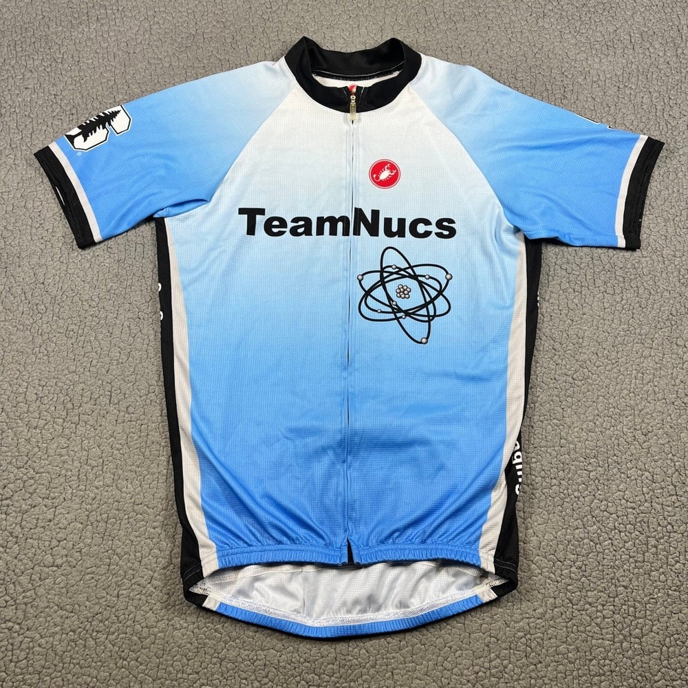 Castelli Mens TeamNucs Cycling Jersey 2X Blue Gradient Full Zip Stanford S Logo